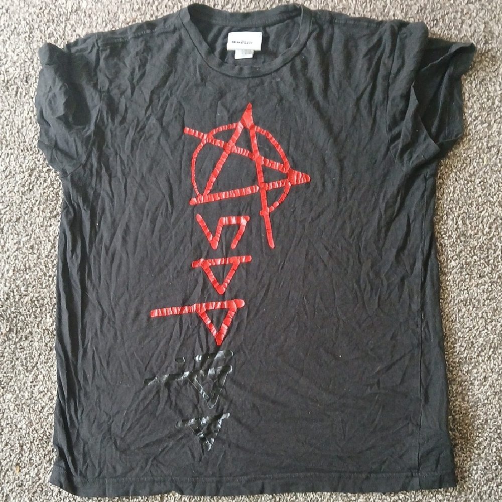 Jeremy Scott x Adidas Black and Red Graphic Tee
